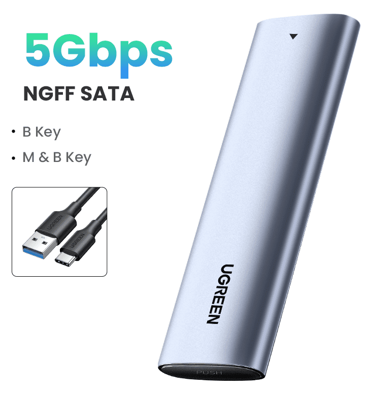 UGREEN 10903 – Hộp Đựng Ổ Cứng M.2 NGFF SATA USB-C 5Gbps CM400