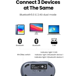 UGREEN 45149 – Chuột Bluetooth Không Dây Dual Mode, DPI 4000 Cho Laptop, MacBook, PC - Hình ảnh 10