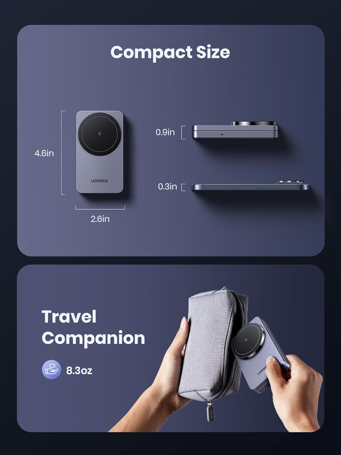 Sạc Không Dây Magnetic 2-in-1 Ugreen W528 - Hình ảnh 3