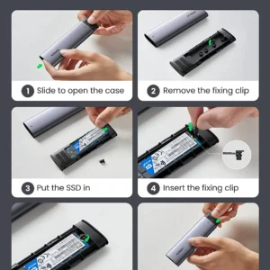 UGREEN 10903 - Hộp Đựng Ổ Cứng M.2 NGFF SATA USB-C 5Gbps CM400 - Hình ảnh 7