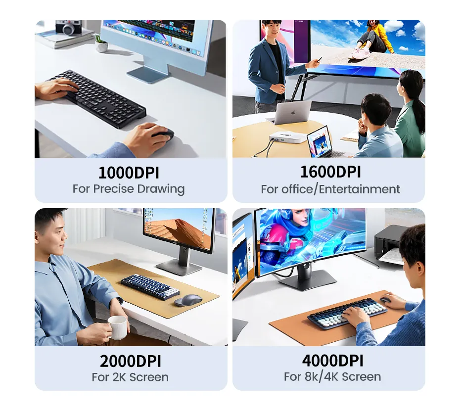 UGREEN 45149 – Chuột Bluetooth Không Dây Dual Mode, DPI 4000 Cho Laptop, MacBook, PC - Hình ảnh 6