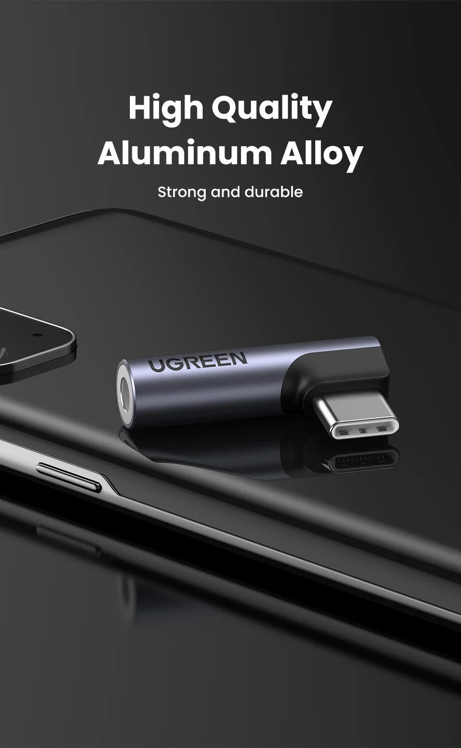 Đầu chuyển USB Type C sang 3.5mm Ugreen CM460 7