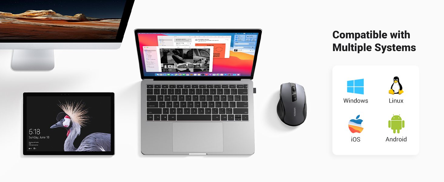 Chuột máy tính Bluetooth công thái học Ugreen MU006 21 Chuột máy tính Bluetooth công thái học Ugreen MU006