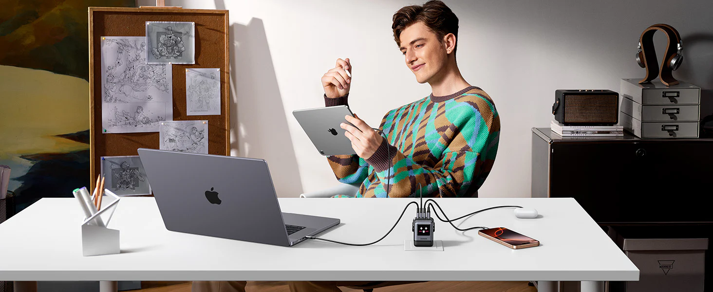 Củ sạc nhanh UGREEN Uno X688 – Sạc Robot 4 cổng 100W 45514B 4