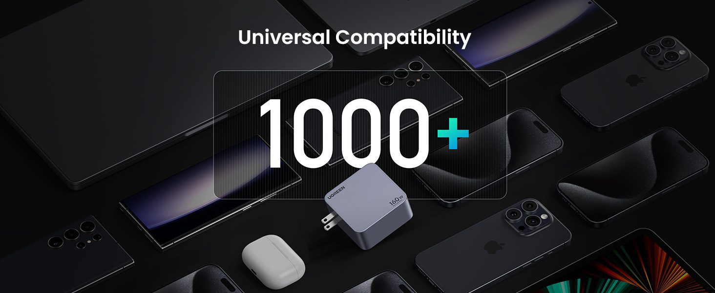 Bộ sạc điện thoại và laptop UGREEN Nexode Pro X763 160W 24 Bộ sạc Ugreen tương thích với hầu hết các thiết bị có mặt trên thị trường