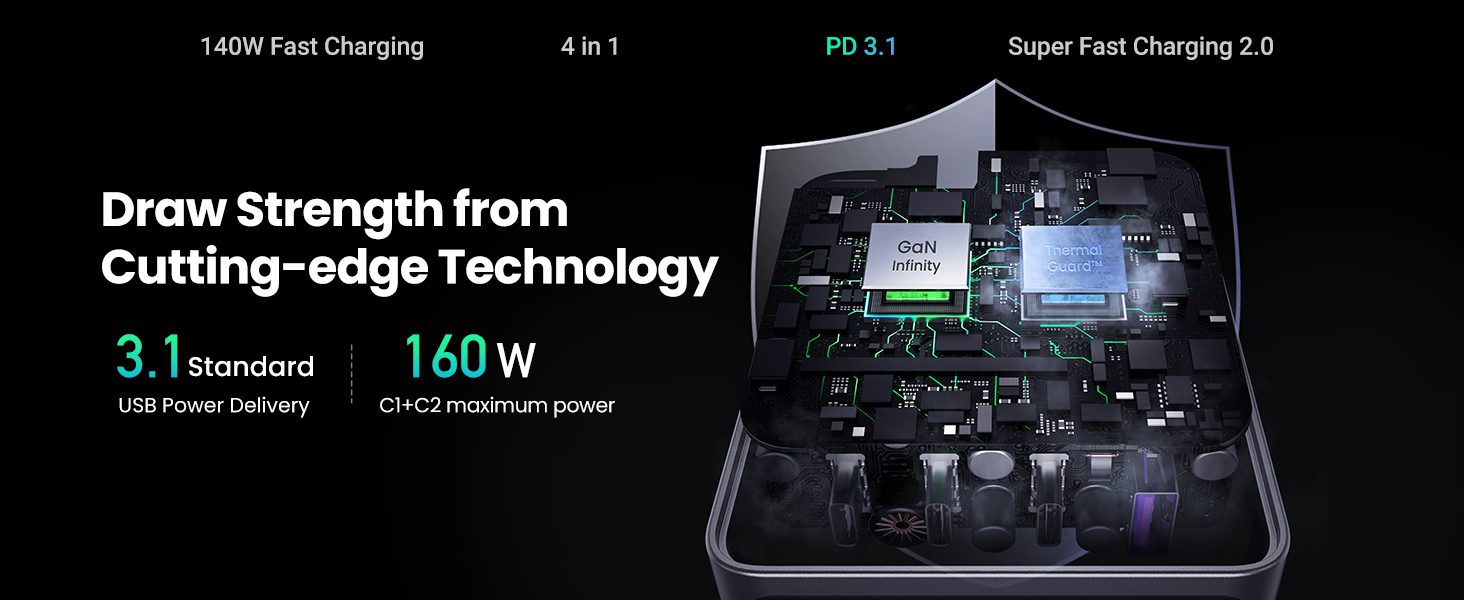 Bộ sạc điện thoại và laptop UGREEN Nexode Pro X763 160W 23 Bộ sạc điện thoại và laptop UGREEN Nexode Pro X763 160W 5