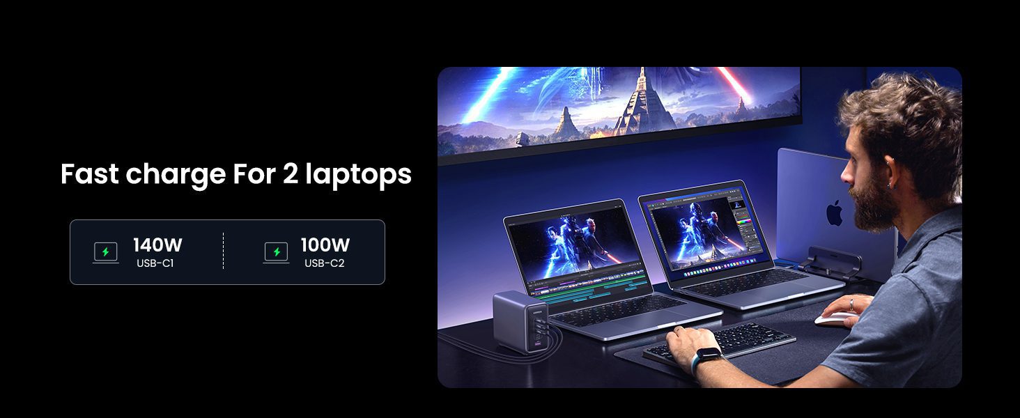 Bộ sạc Ugreen 300W để bàn đa năng Nexode GaN CD333 25 Bộ sạc Ugreen 300W để bàn đa năng Nexode GaN CD333