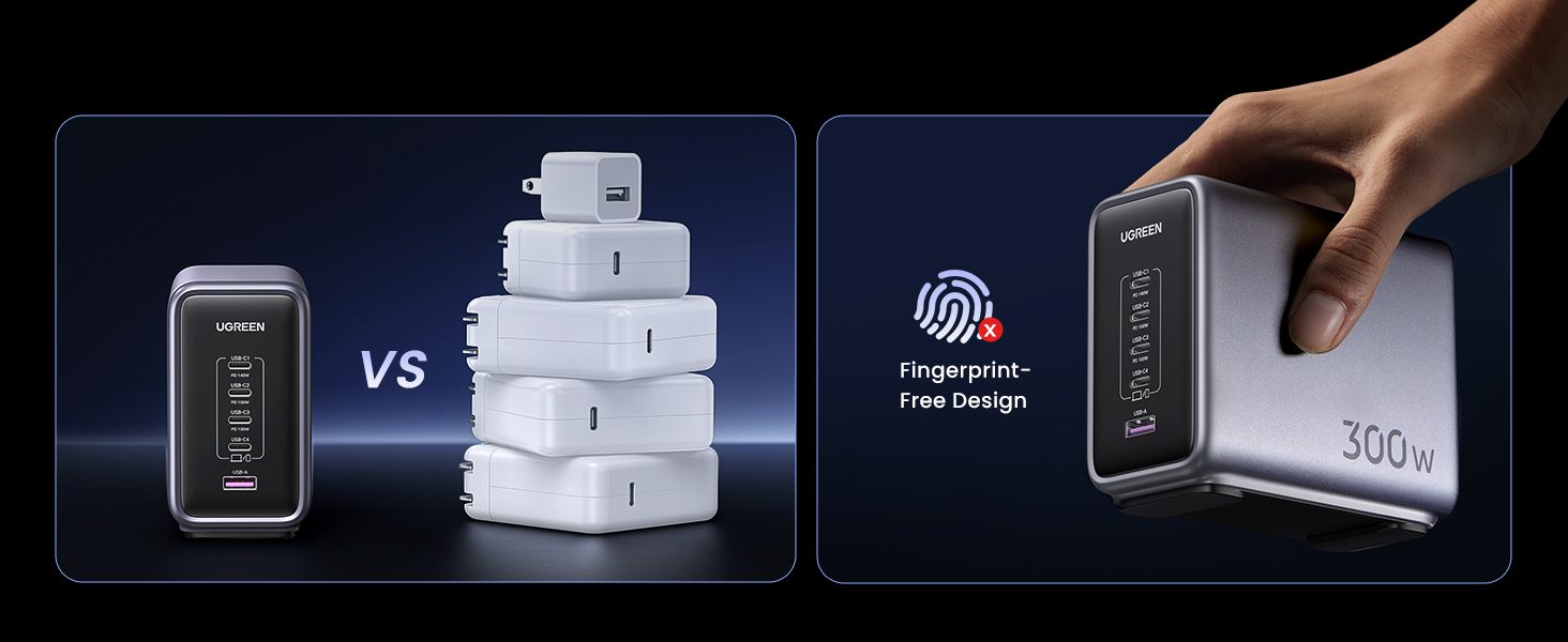 Bộ sạc Ugreen 300W để bàn đa năng Nexode GaN CD333 23 Bộ sạc Ugreen 300W để bàn đa năng Nexode GaN CD333