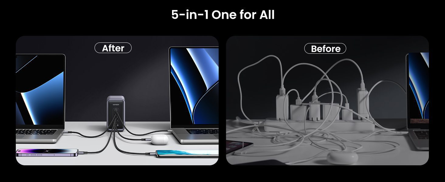 Bộ sạc Ugreen 300W để bàn đa năng Nexode GaN CD333 19 Bộ sạc Ugreen 300W để bàn đa năng Nexode GaN CD333