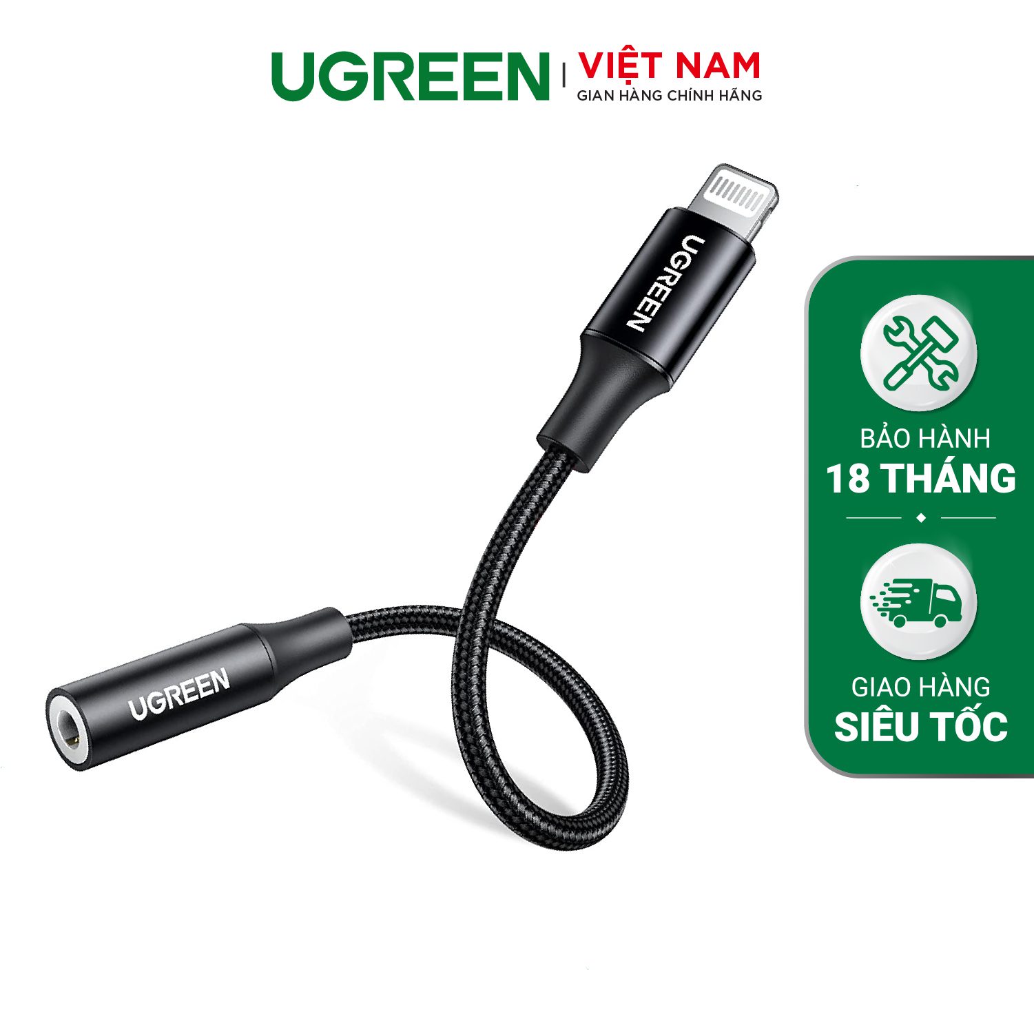 Cáp chuyển Lightning sang 3.5mm UGREEN US211 1 Cáp chuyển Lightning sang 3.5mm Audio UGREEN US211 Hỗ trợ chuẩn MFi - Kết nối tai nghe 3.5mm cho iPhone 11 Pro Max / iPhone Xs Max, …