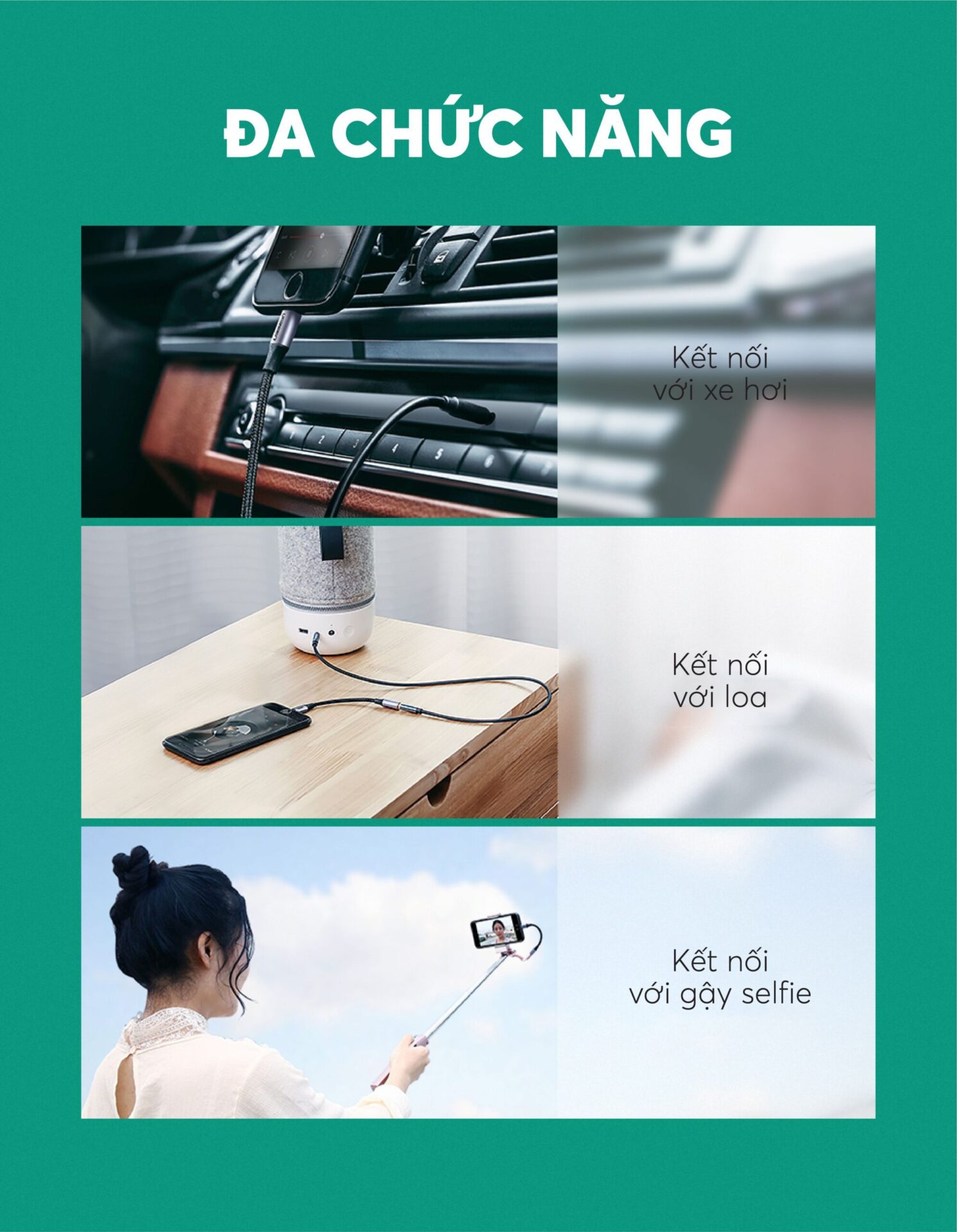 Cáp chuyển Lightning sang 3.5mm Audio UGREEN US211 Hỗ trợ chuẩn MFi - Kết nối tai nghe 3.5mm cho iPhone 11 Pro Max / iPhone Xs Max, …