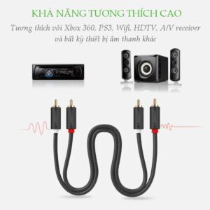 Cáp hoa sen UGREEN AV104 - 2 đầu hoa sen 2RCA đực sang 2RCA đực chuyển tín hiệu âm thanh từ Tivi DVD CD player... ra Loa Amplifier - Hình ảnh 5