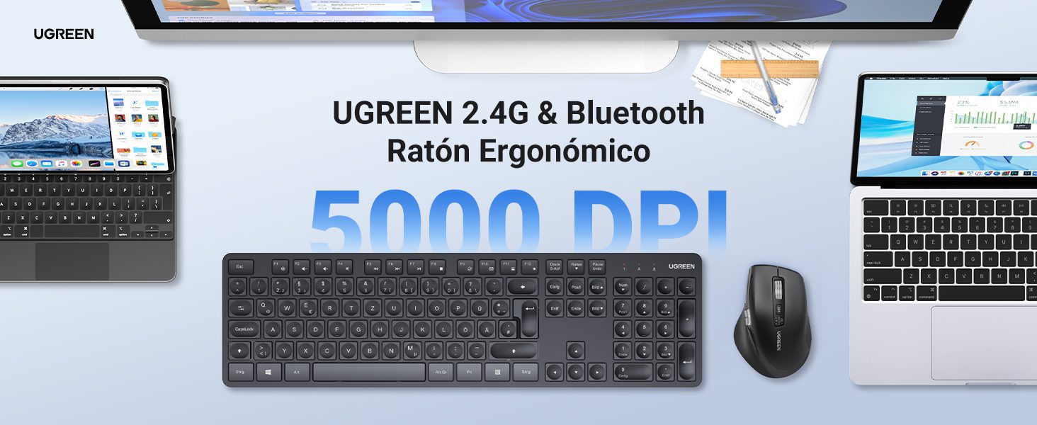 UGREEN M751 - Chuột máy tính công thái học không dây Bluetooth 20 UGREEN M751 - Chuột máy tính công thái học không dây Bluetooth