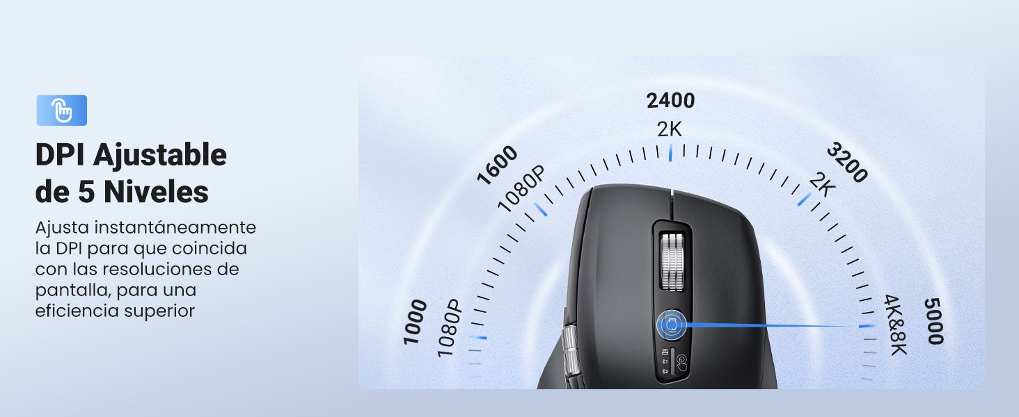 UGREEN M751 - Chuột máy tính công thái học không dây Bluetooth 19 Chuột máy tính