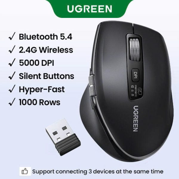 UGREEN M751 - Chuột máy tính công thái học không dây Bluetooth 18 Chuột máy tính Ugreen