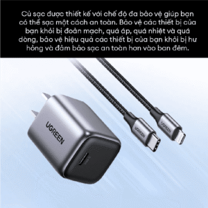Củ sạc nhanh 30W GaN Ugreen CD319 đen ghi - Hình ảnh 4