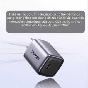Củ sạc nhanh 30W GaN Ugreen CD319 đen ghi - Hình ảnh 2