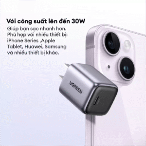 Củ sạc nhanh 30W GaN Ugreen CD319 đen ghi - Hình ảnh 3