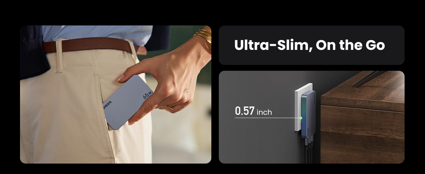 Củ sạc Type C 65W UGREEN Nexode Pro X753 GaN Ultra-Slim 19 Bộ sạc nhỏ gọn công suất lớn