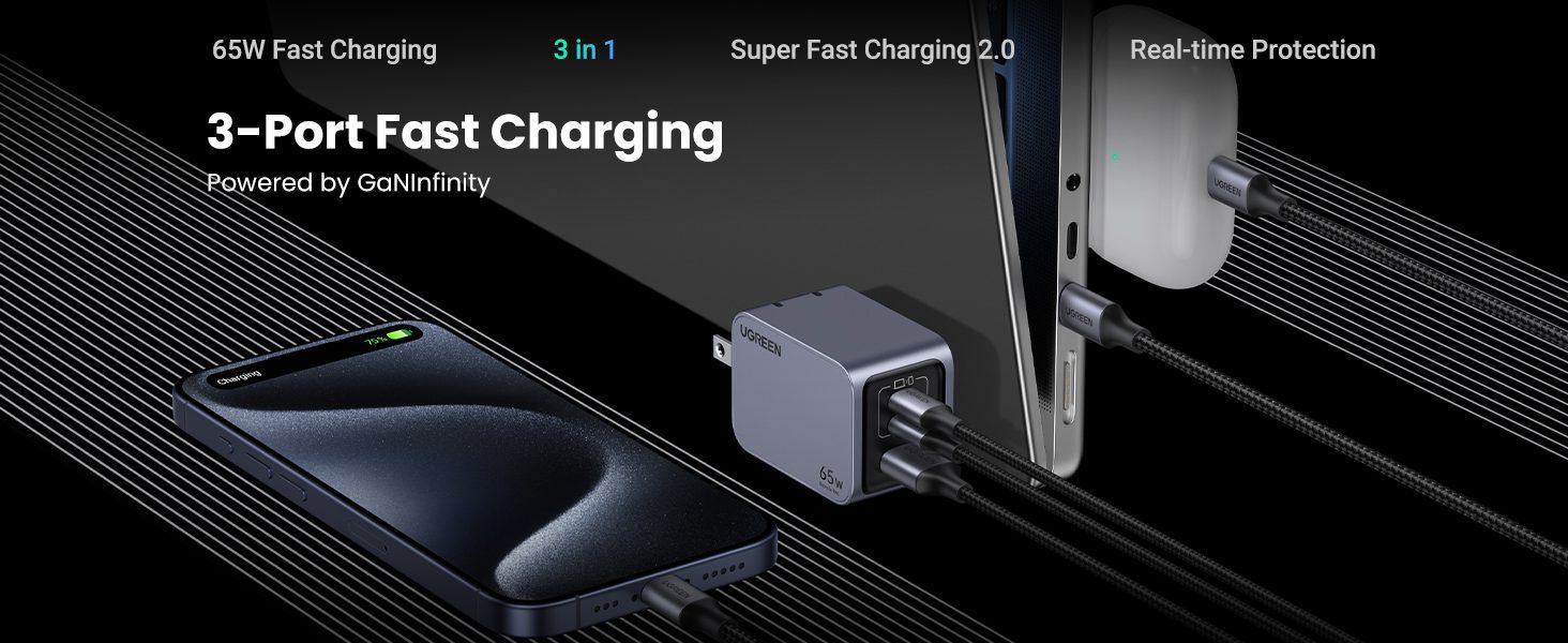 Củ sạc nhanh Type C 65W Nexode Pro UGREEN X755 3