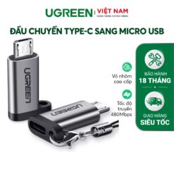 Đầu chuyển Type C sang Micro USB UGREEN US282 Vỏ nhiệt tản nhiệt tốt, kèm móc khóa - Ảnh 10