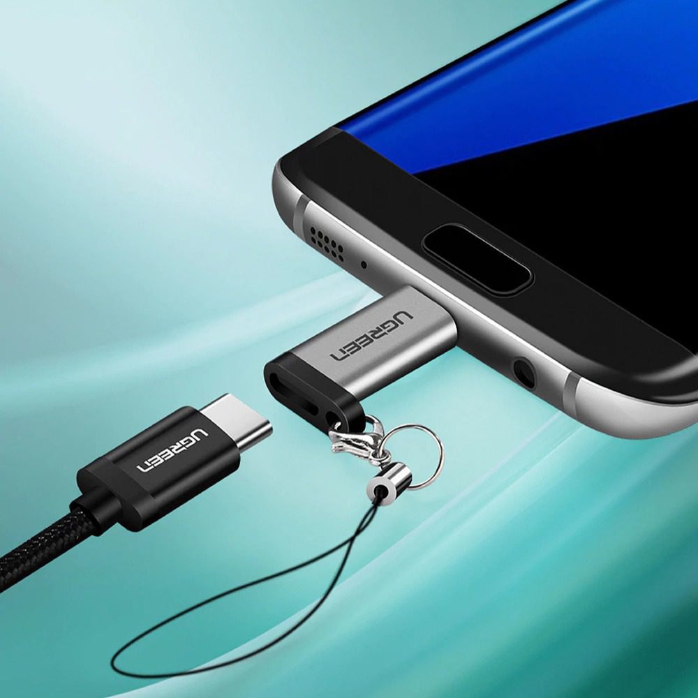 Đầu chuyển Type C sang Micro USB UGREEN US282 Vỏ nhiệt tản nhiệt tốt, kèm móc khóa - Hình ảnh 3