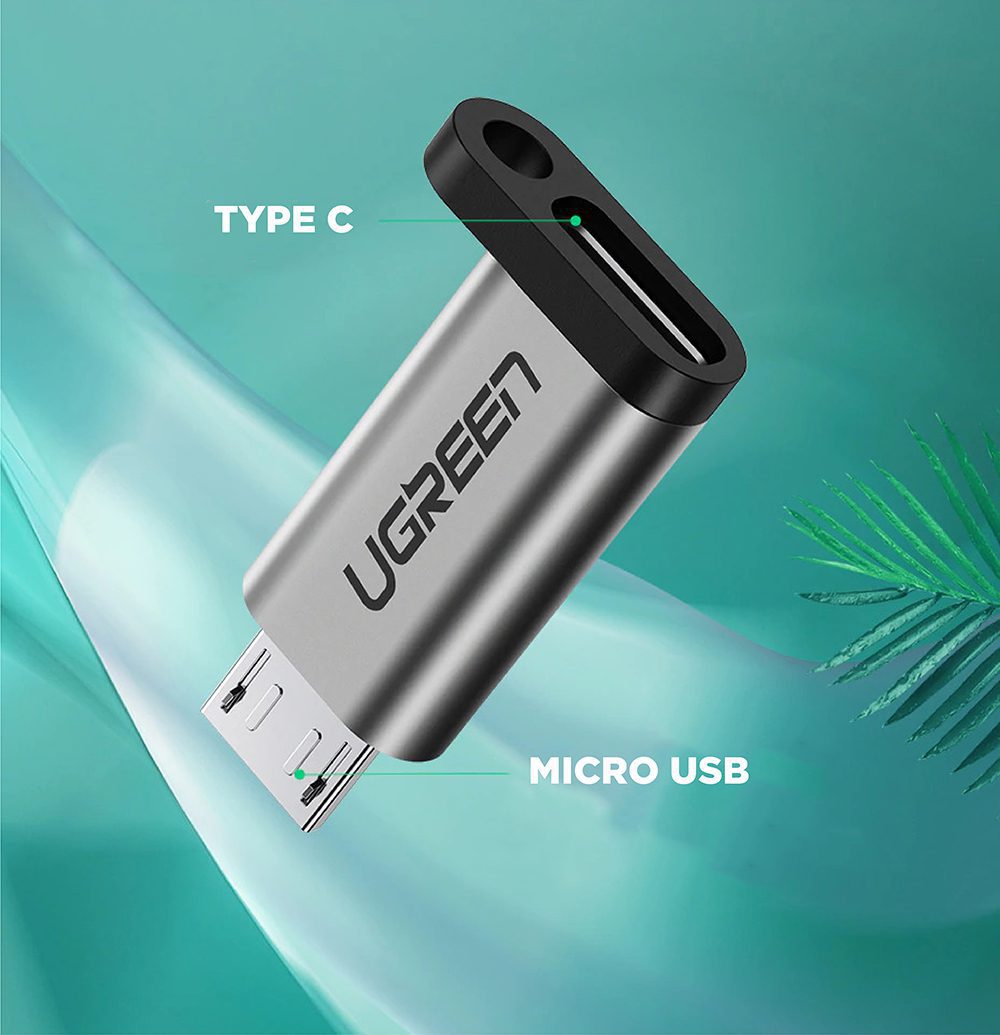 Đầu chuyển Type C sang Micro USB UGREEN US282 Vỏ nhiệt tản nhiệt tốt, kèm móc khóa - Hình ảnh 8