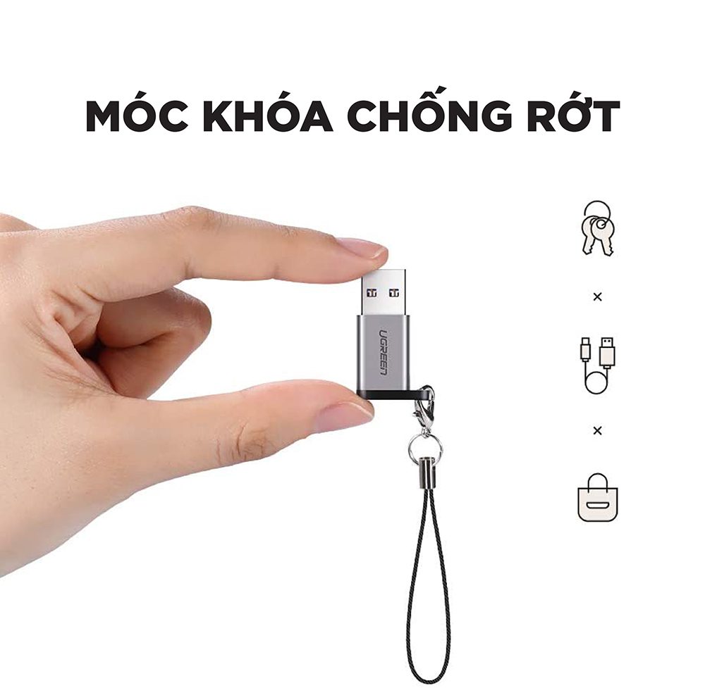 Đầu chuyển Type C sang USB 3.0 UGREEN US204 - Tốc độ truyền lên đến 10Gbps, hỗ trợ tương thích ngược - Hình ảnh 3