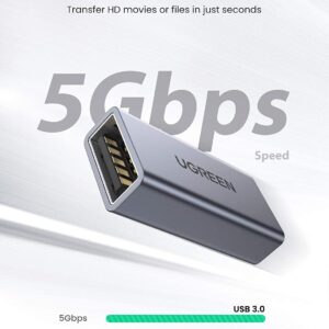 Đầu nối USB 3.0 UGREEN 20119 - Chất liệu hợp kim tản nhiệt tốt - Tốc độ truyền lên đến 5G - Thiết kế nhỏ gọn, dễ sử dụng - Hình ảnh 2