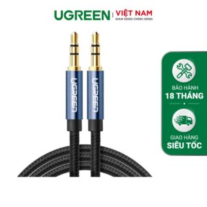Dây âm thanh 3.5mm UGREEN AV112 Vỏ bện vải sợi tổng hợp dài từ 0.5-5m