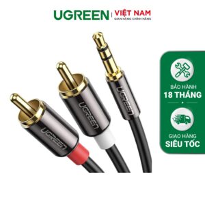 Dây Audio 3.5mm ra 2 đầu RCA (Hoa sen) UGREEN AV116