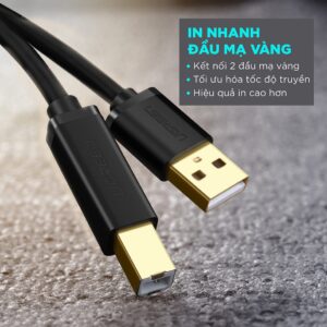 Dây máy in USB 2.0 sang USB B UGREEN US135 - Tốc độ truyền lên đến 480Mbps - Dễ sử dụng, không cài đặt driver