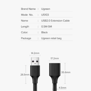 Dây nối dài USB 2.0 UGREEN US103 USB-A đực sang USB-A Cái - Hình ảnh 10