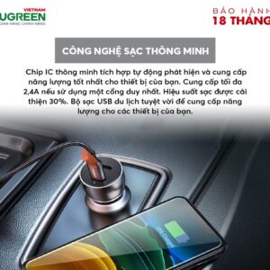 Tẩu sạc Ugreen 2 cổng USB ED018 - Hình ảnh 6