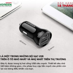 Tẩu sạc Ugreen 2 cổng USB ED018 - Hình ảnh 5