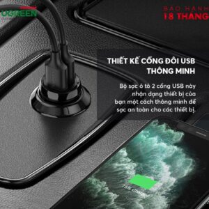 Tẩu sạc Ugreen 2 cổng USB ED018 - Hình ảnh 2