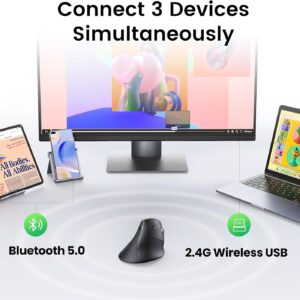 Ugreen MU008 - Chuột Bluetooth Công Thái Học Tích Hợp Wifi 2.4G - Hình ảnh 8